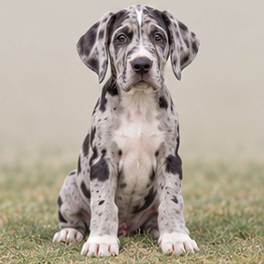 Tall and muscular dog with a short, fawn-colored coat standing proudly